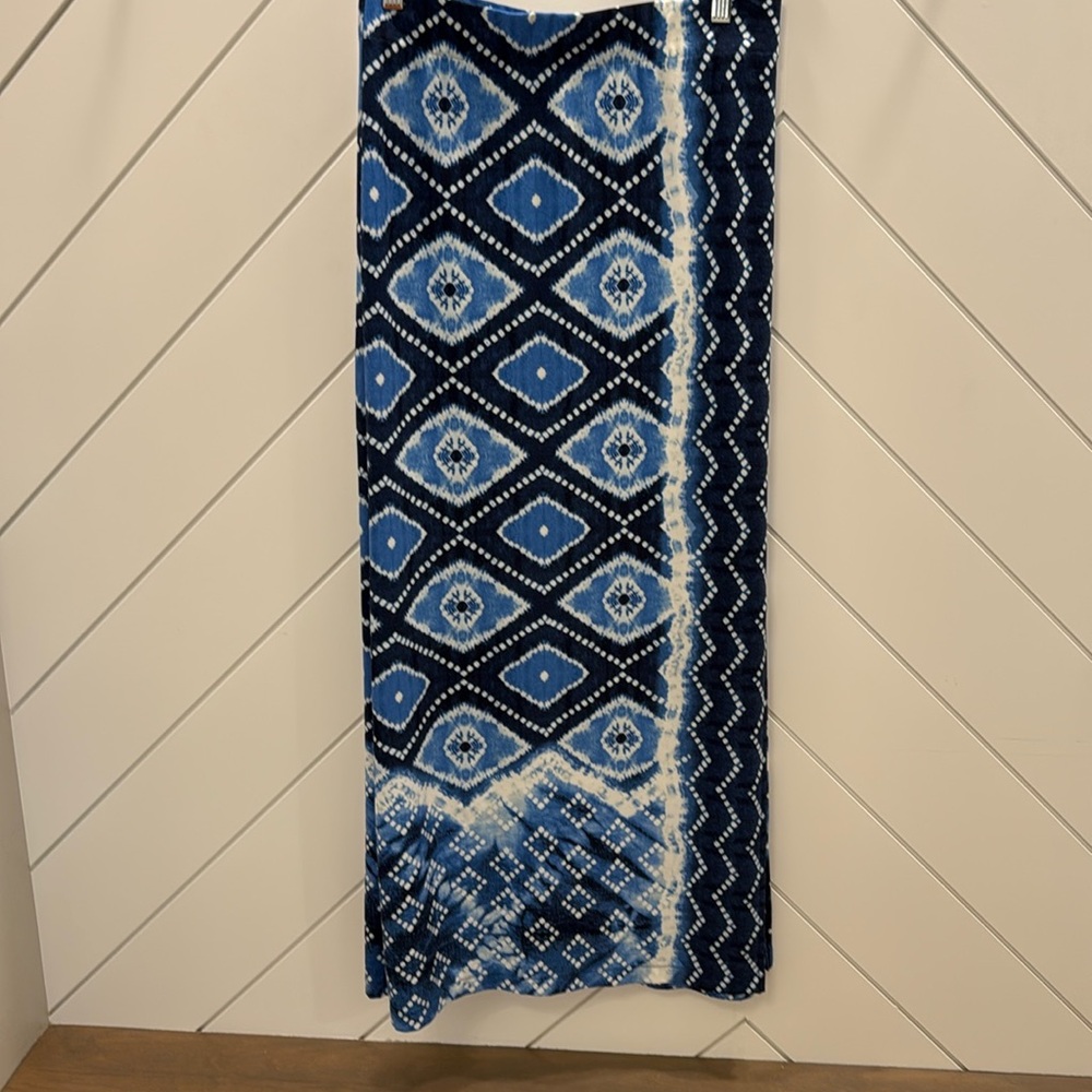 Chicos Blue Print Maxi Skirt